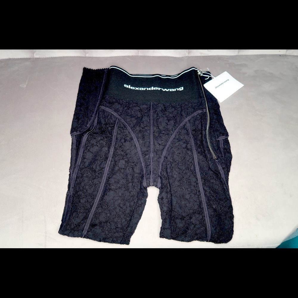 Alexander Wang Logo Waistband Lace Paneled Leggings